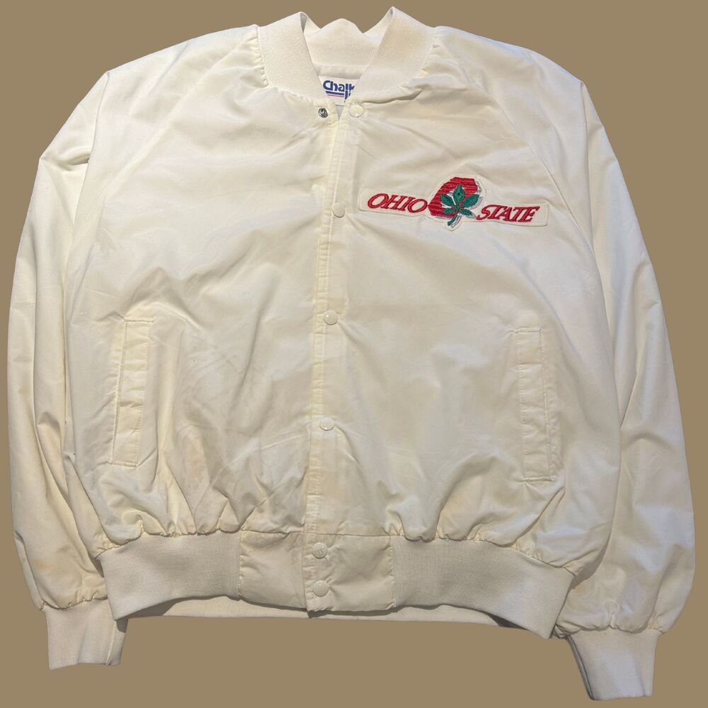 Vintage 80s Chalk Line Ohio State Satin Jacket Size Large / XL